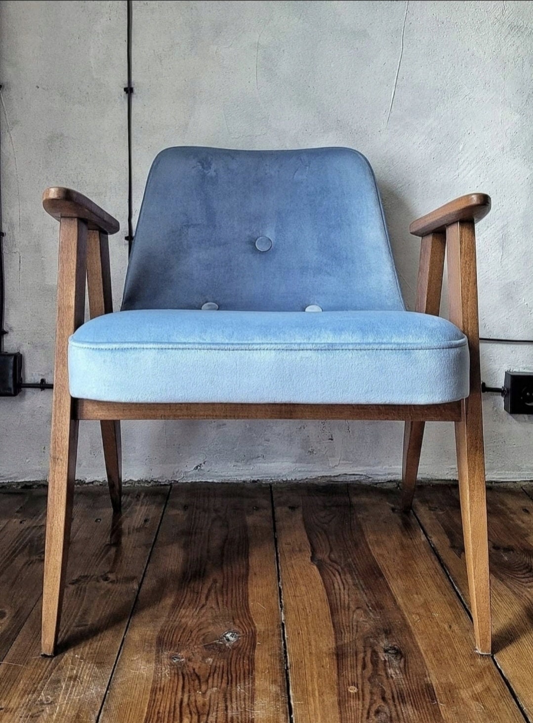 Fotel Chierowski 366 PRL Design Original  Vintage polish armchair mid century