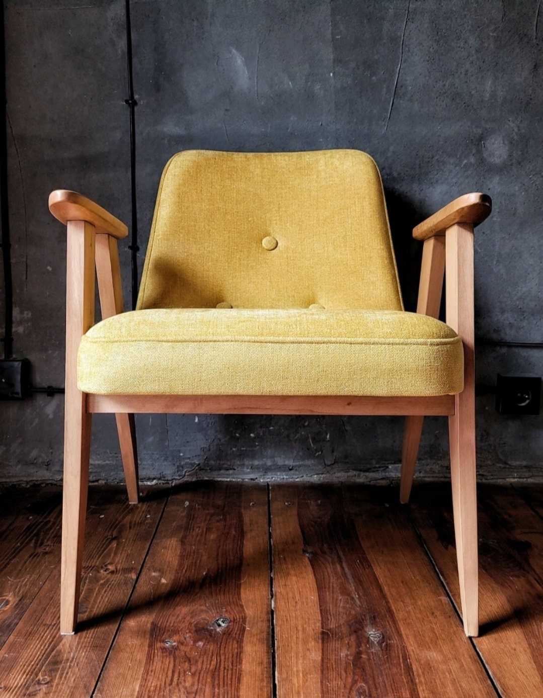 Fotel Chierowski 366 PRL Design Original  Vintage polish armchair mid century