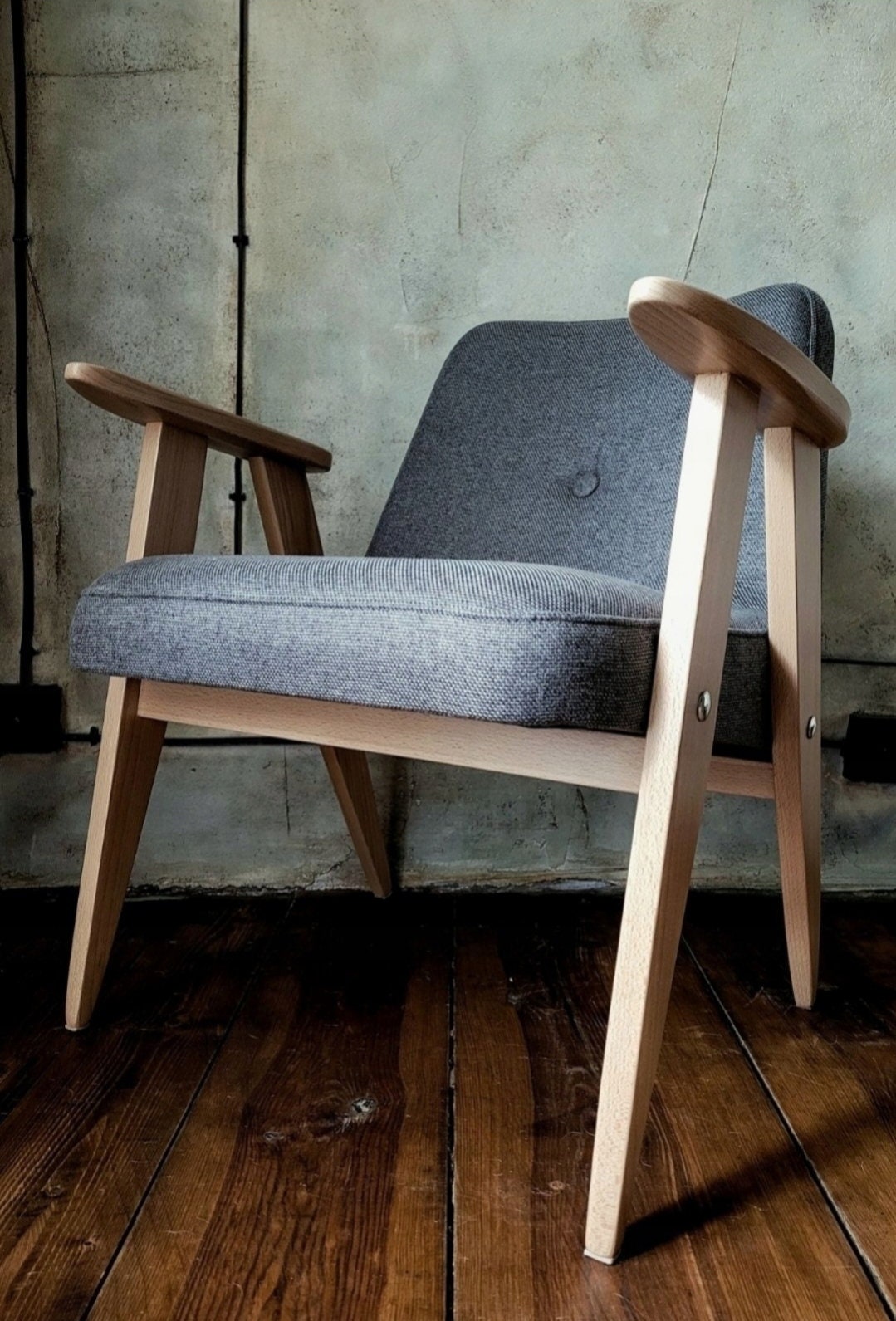 Fotel Chierowski 366 PRL Design Original  Vintage polish armchair mid century