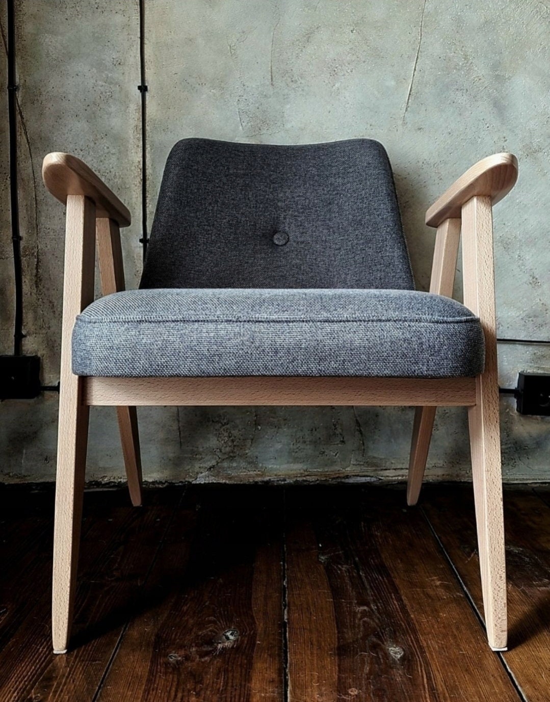Fotel Chierowski 366 PRL Design Original  Vintage polish armchair mid century