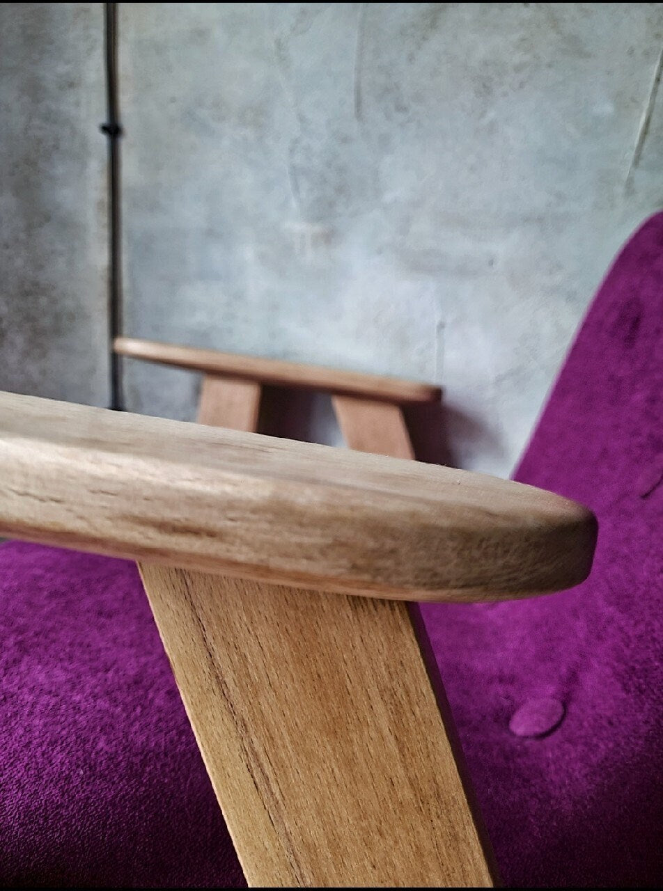 Józef Chierowski Model 366, Restored Mid Century Modern Armchair, Vintage 1960s Polish Design Lounge Chair