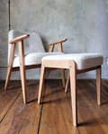 Fotel Chierowski 366 z podnóżkiem PRL Design Vintage polish armchair with footrest mid century