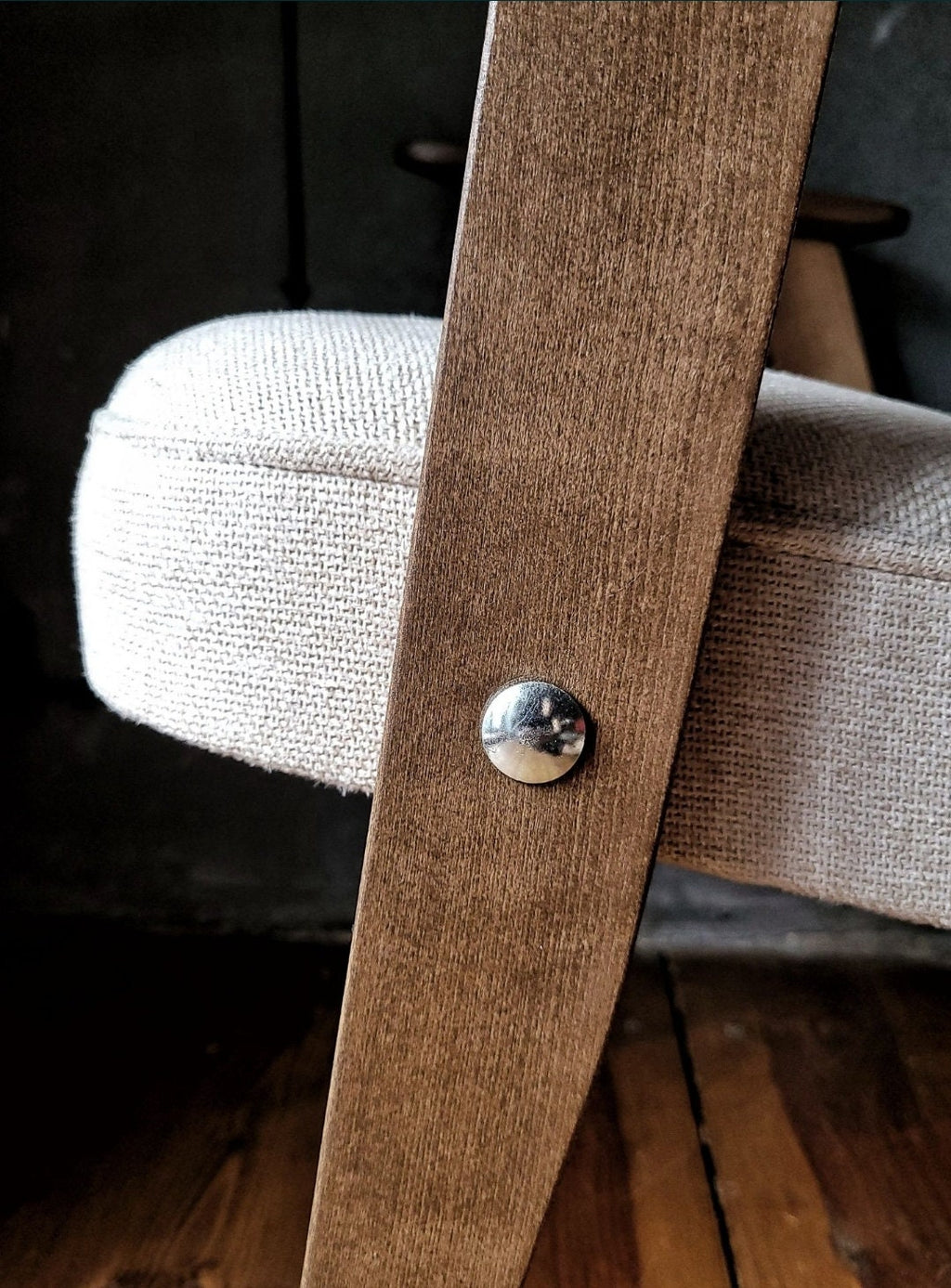 Fotel Chierowski 366 z podnóżkiem PRL Design Vintage polish armchair with footrest mid century