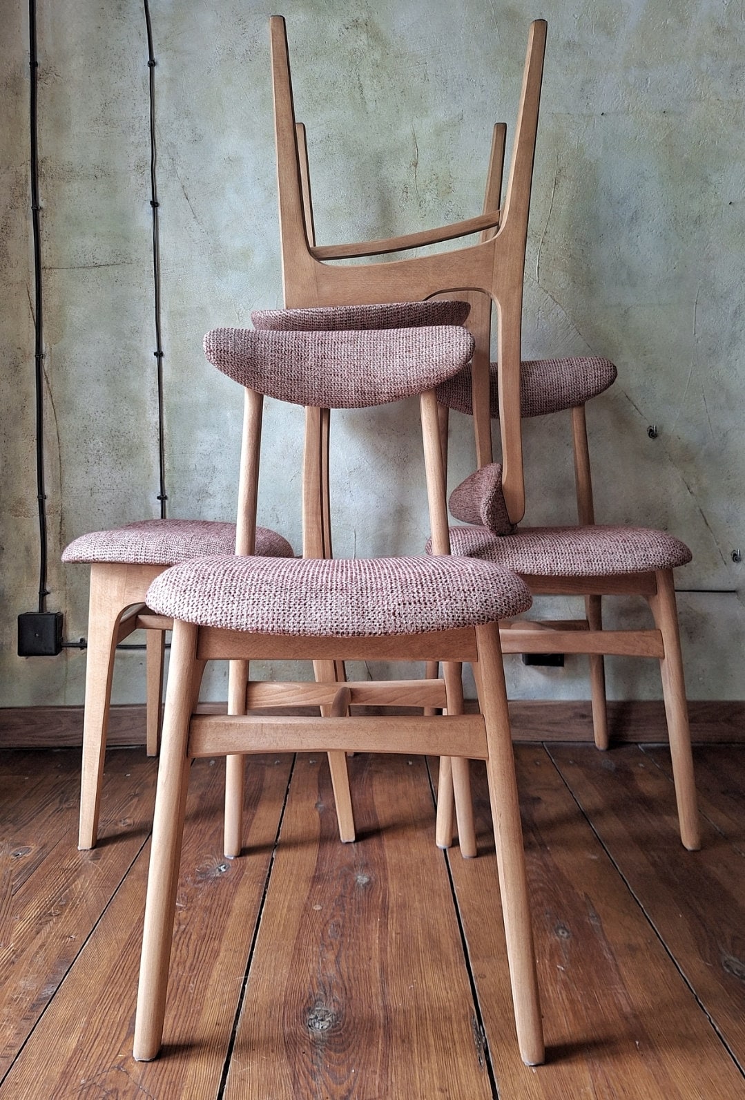 Mid Century Polish Dining Chair Type 200-190 by R. Hałas