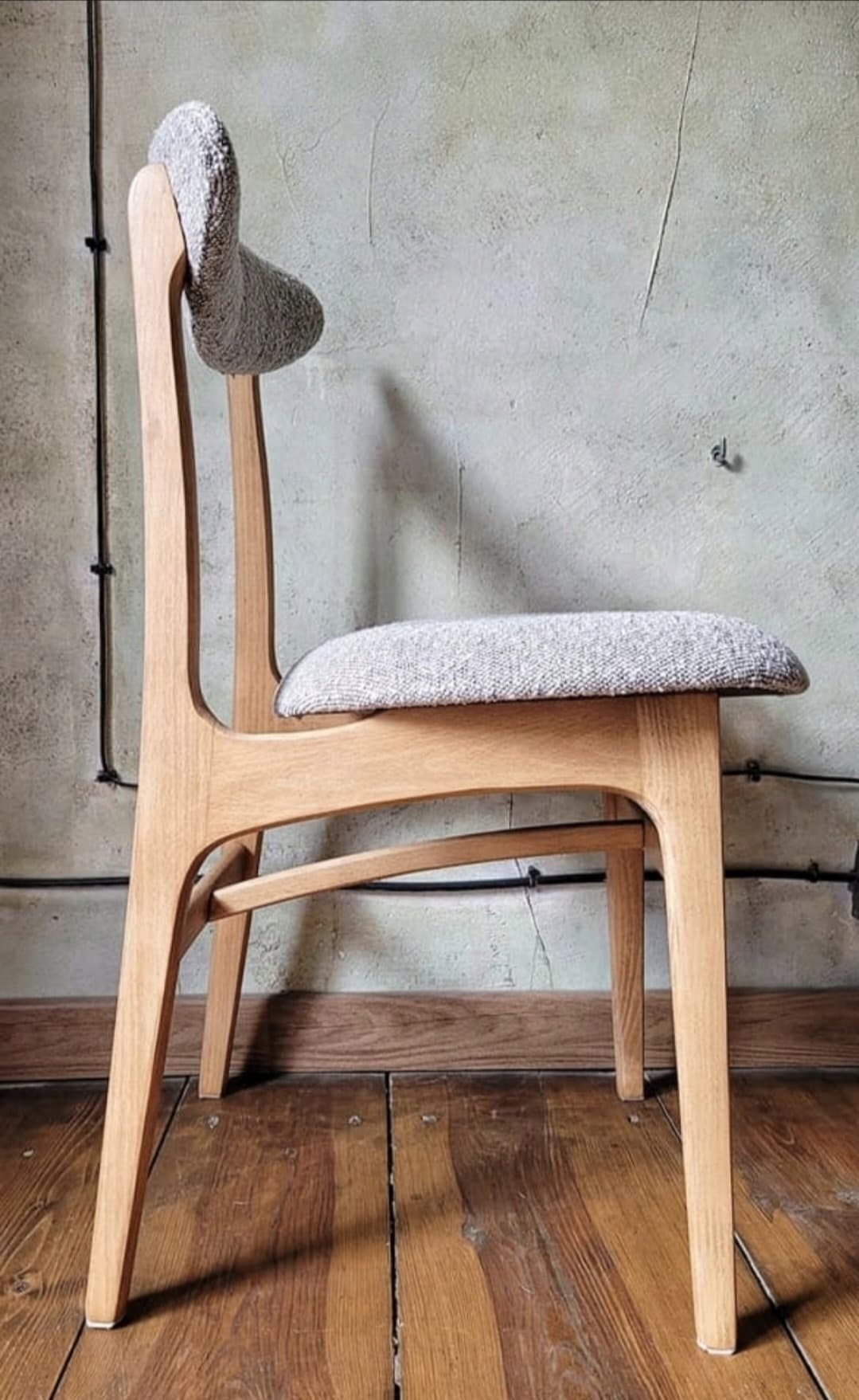 Vintage polish mid-century dining chair type 200-190 by R.Hałas PRL Designe
