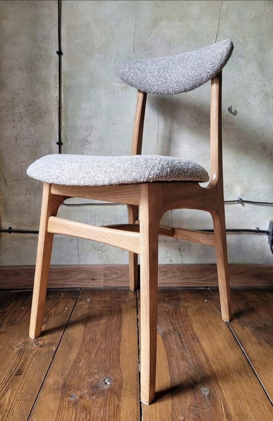 Vintage polish mid-century dining chair type 200-190 by R.Hałas PRL Designe