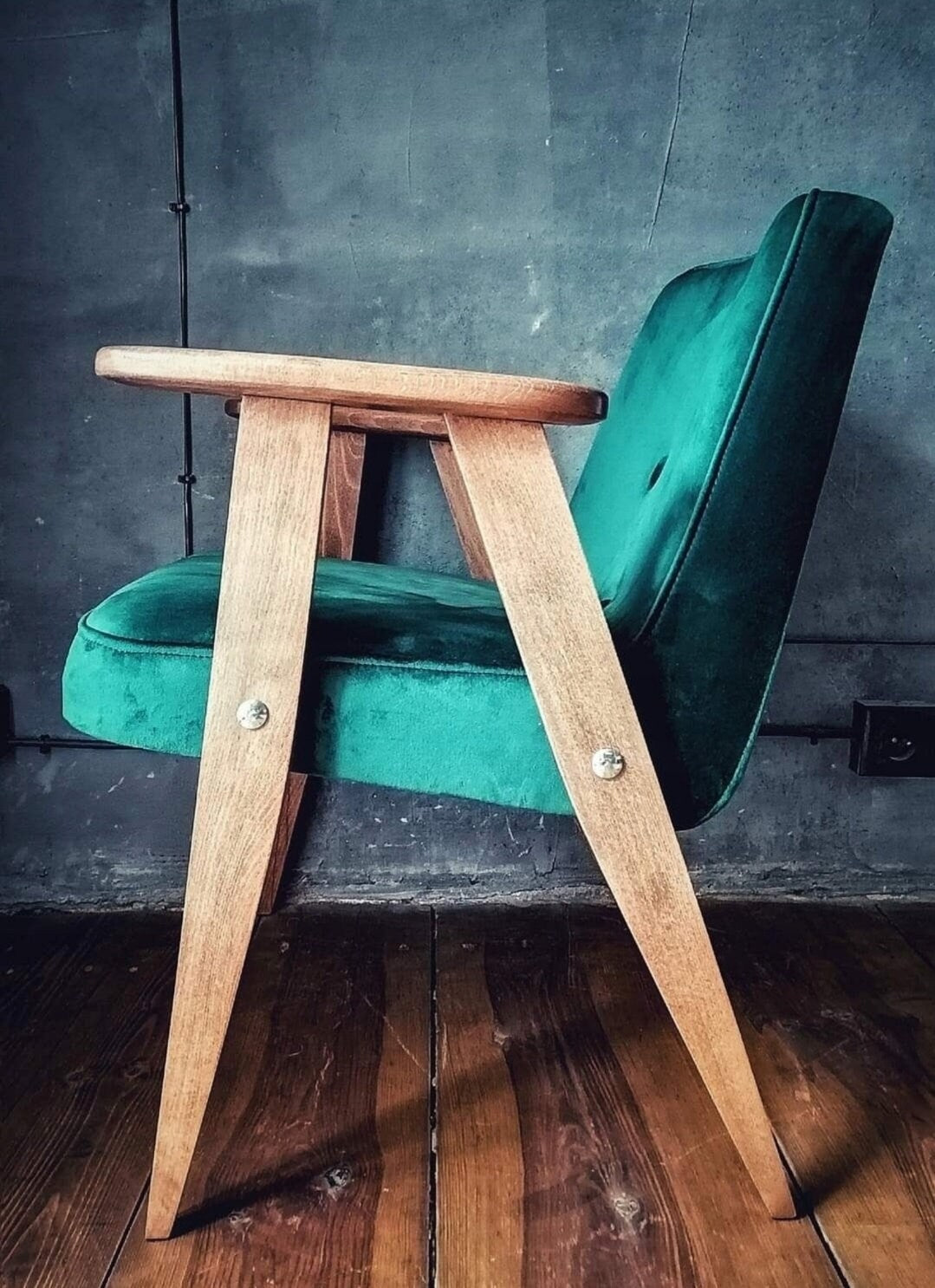 Józef Chierowski Model 366, Restored Mid Century Modern Armchair, Vintage 1960s Polish Design Lounge Chair
