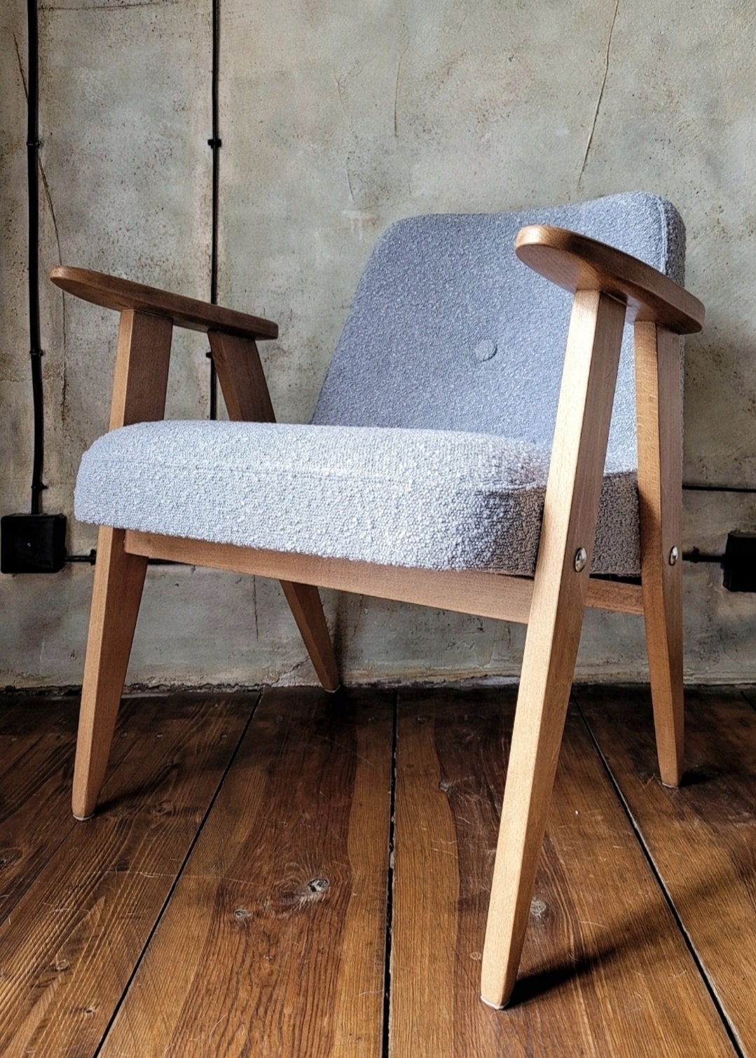 Fotel Chierowski 366 PRL Design Original  Vintage polish armchair mid century