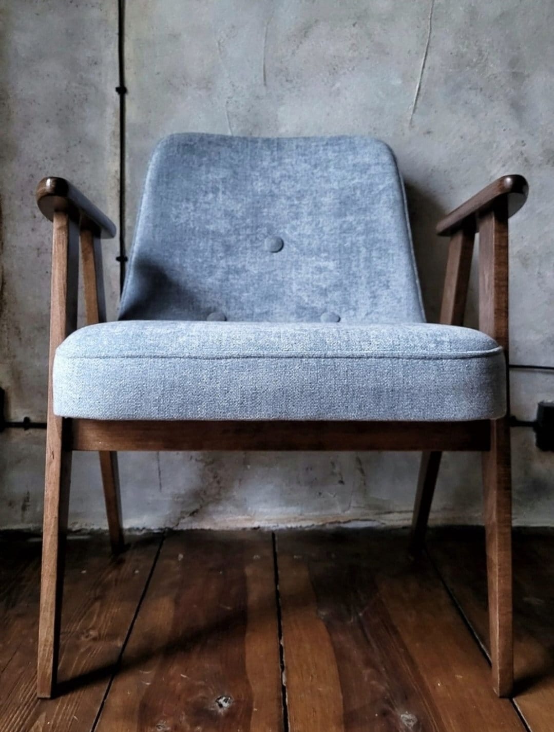 Józef Chierowski Model 366, Restored Mid Century Modern Armchair, Vintage 1960s Polish Design Lounge Chair