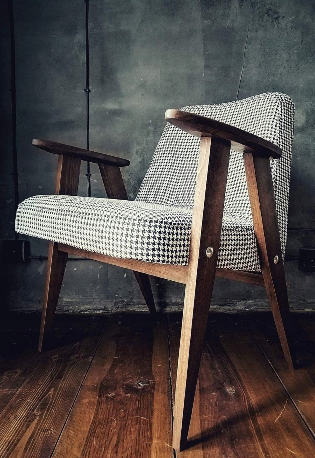 Józef Chierowski Model 366, Restored Mid Century Modern Armchair, Vintage 1960s Polish Design Lounge Chair