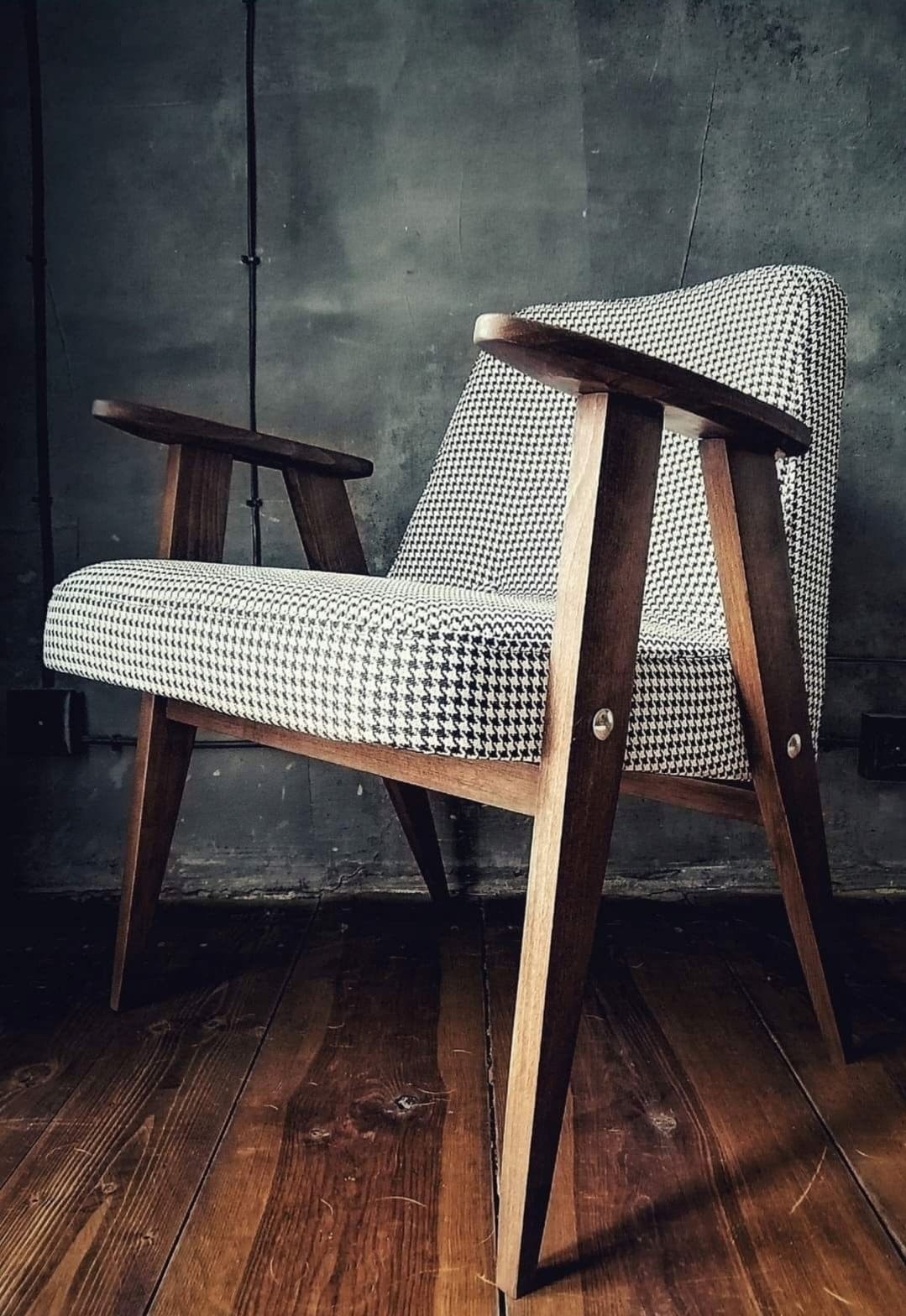 Józef Chierowski Model 366, Restored Mid Century Modern Armchair, Vintage 1960s Polish Design Lounge Chair