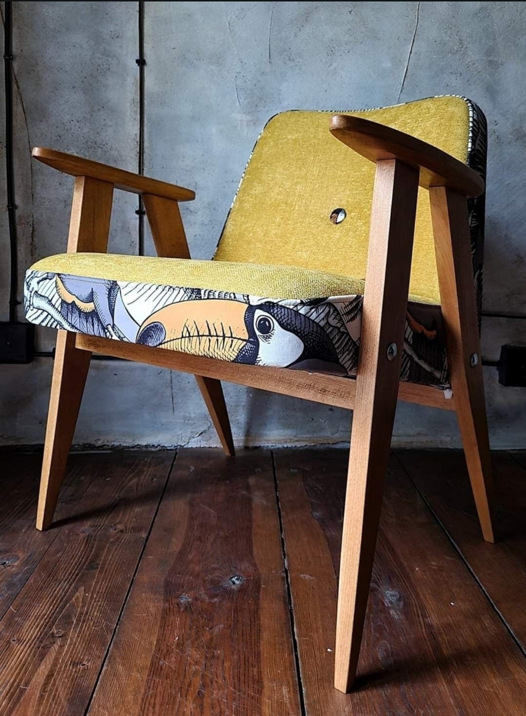 Fotel Chierowski 366 PRL Design Vintage polish armchair mid century