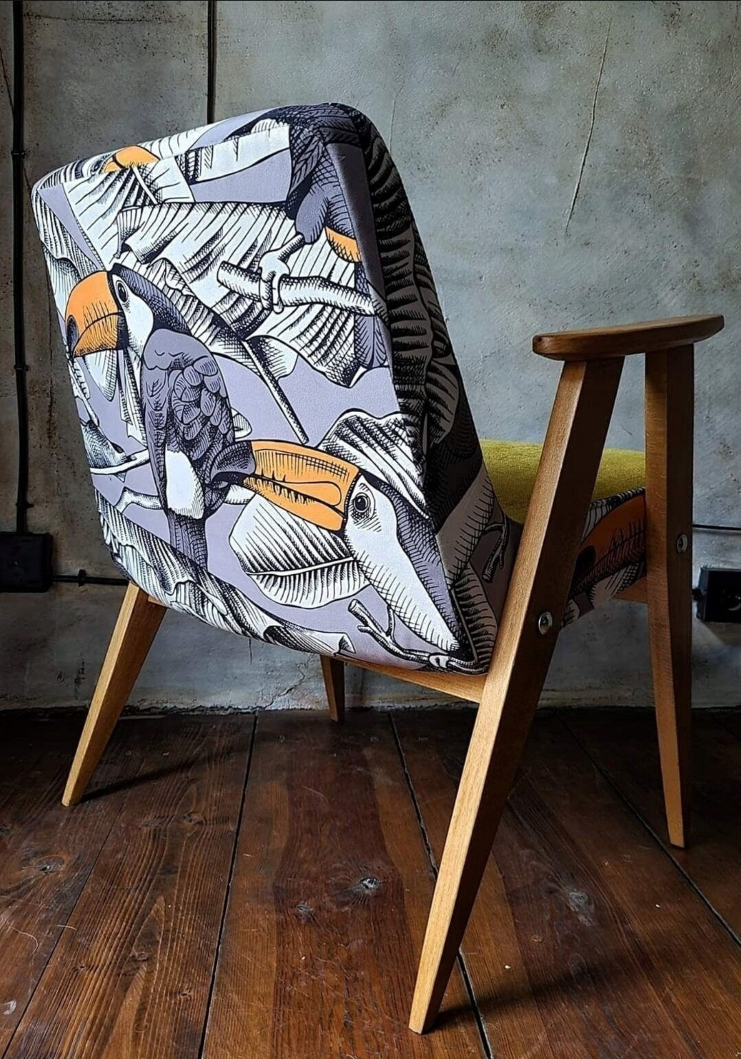 Fotel Chierowski 366 PRL Design Vintage polish armchair mid century