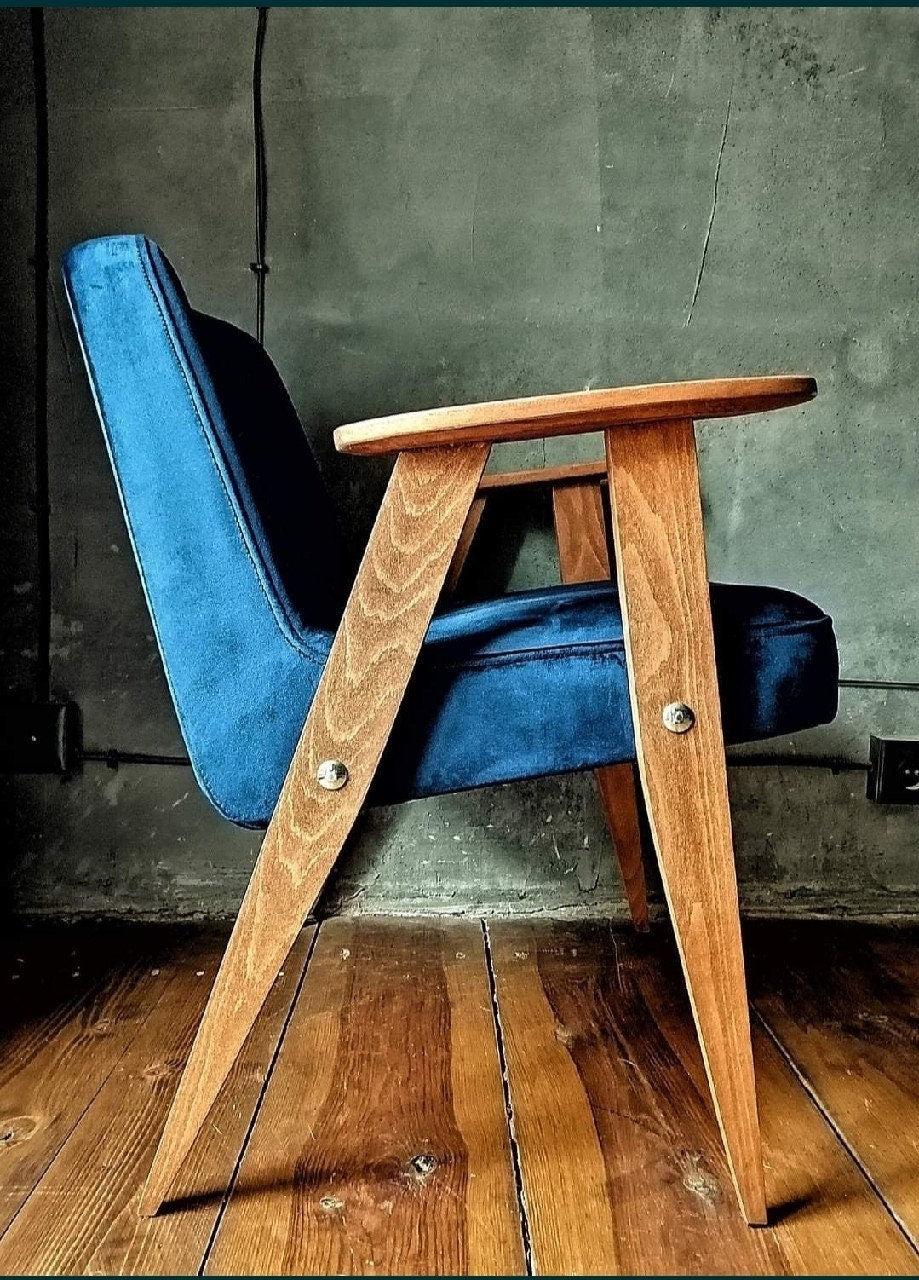 Fotel Chierowski 366 PRL Design Original  Vintage polish armchair mid century