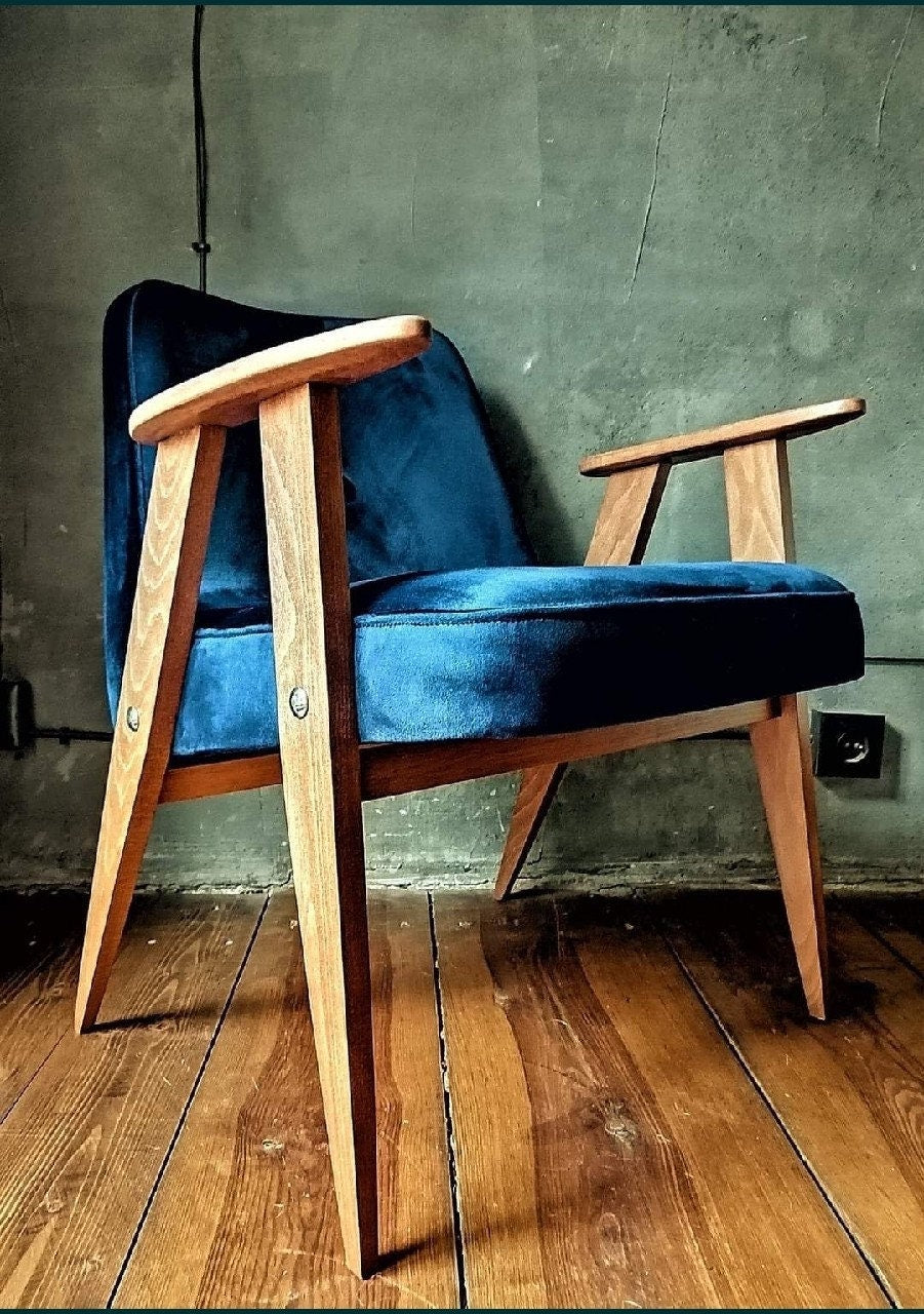 Fotel Chierowski 366 PRL Design Original  Vintage polish armchair mid century