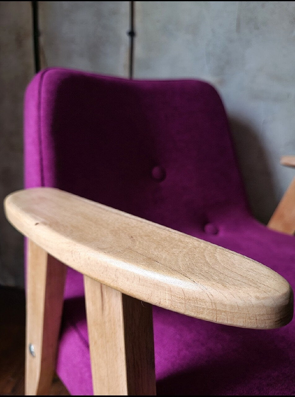 Józef Chierowski Model 366, Restored Mid Century Modern Armchair, Vintage 1960s Polish Design Lounge Chair