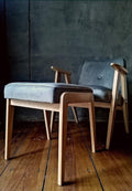 Fotel Chierowski 366 z podnóżkiem PRL Design Vintage polish armchair with footrest mid century
