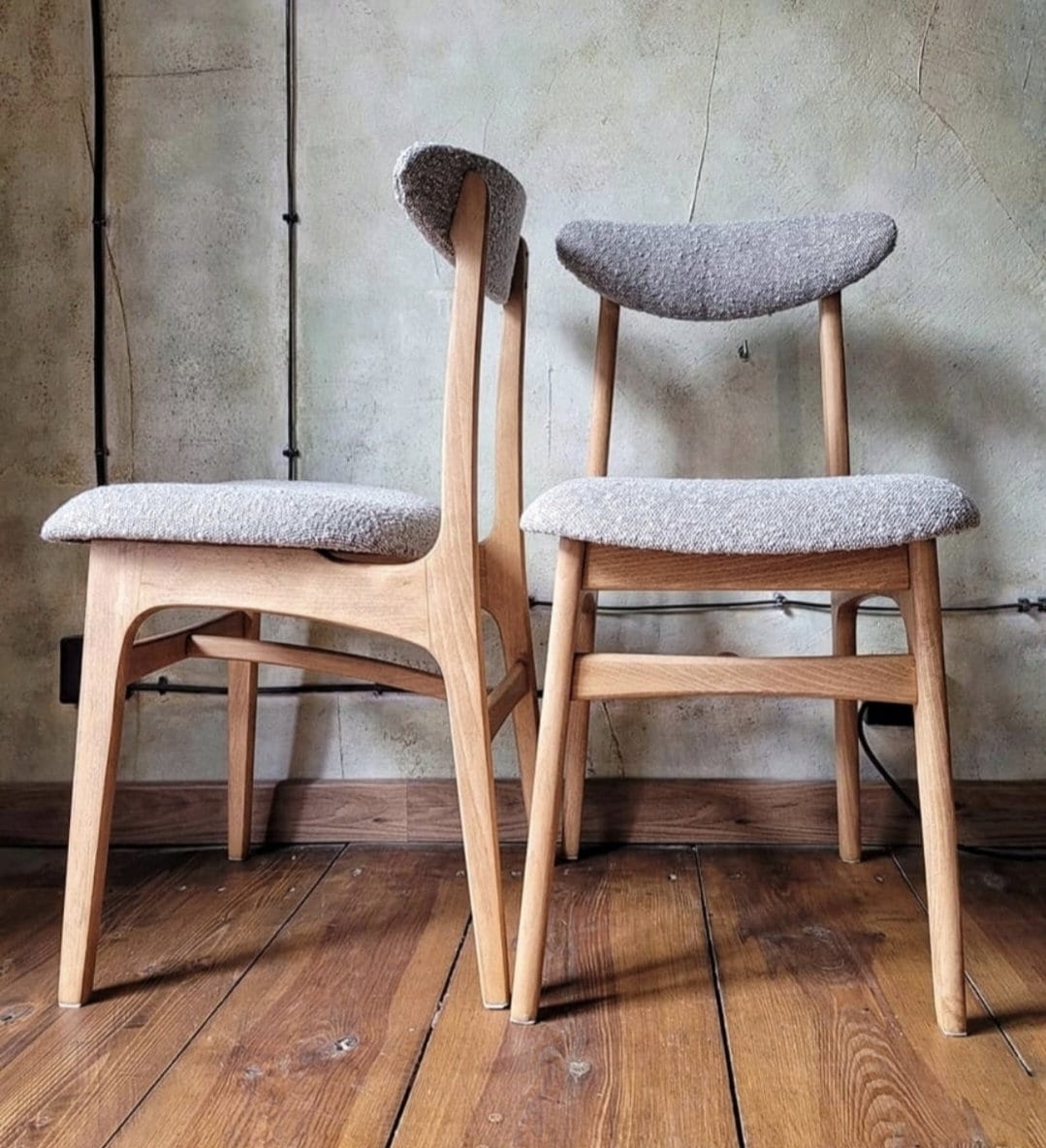 Vintage polish mid-century dining chair type 200-190 by R.Hałas PRL Designe