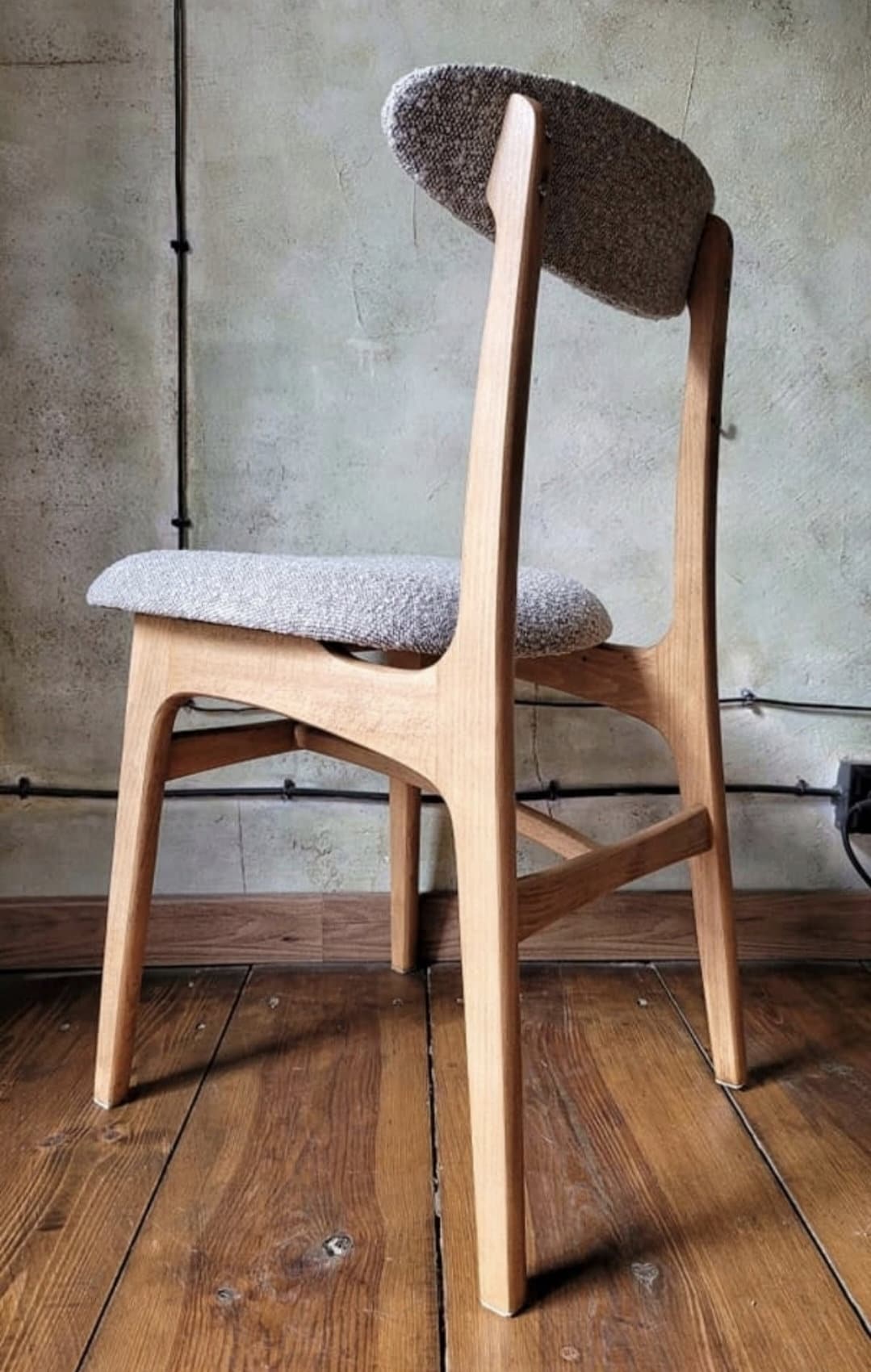 Vintage polish mid-century dining chair type 200-190 by R.Hałas PRL Designe