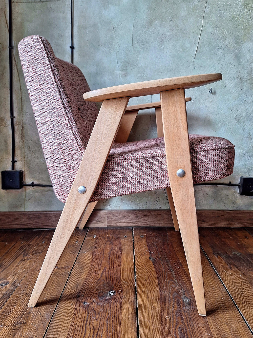 Józef Chierowski Model 366, Restored Mid Century Modern Armchair, Vintage 1960s Polish Design Lounge Chair