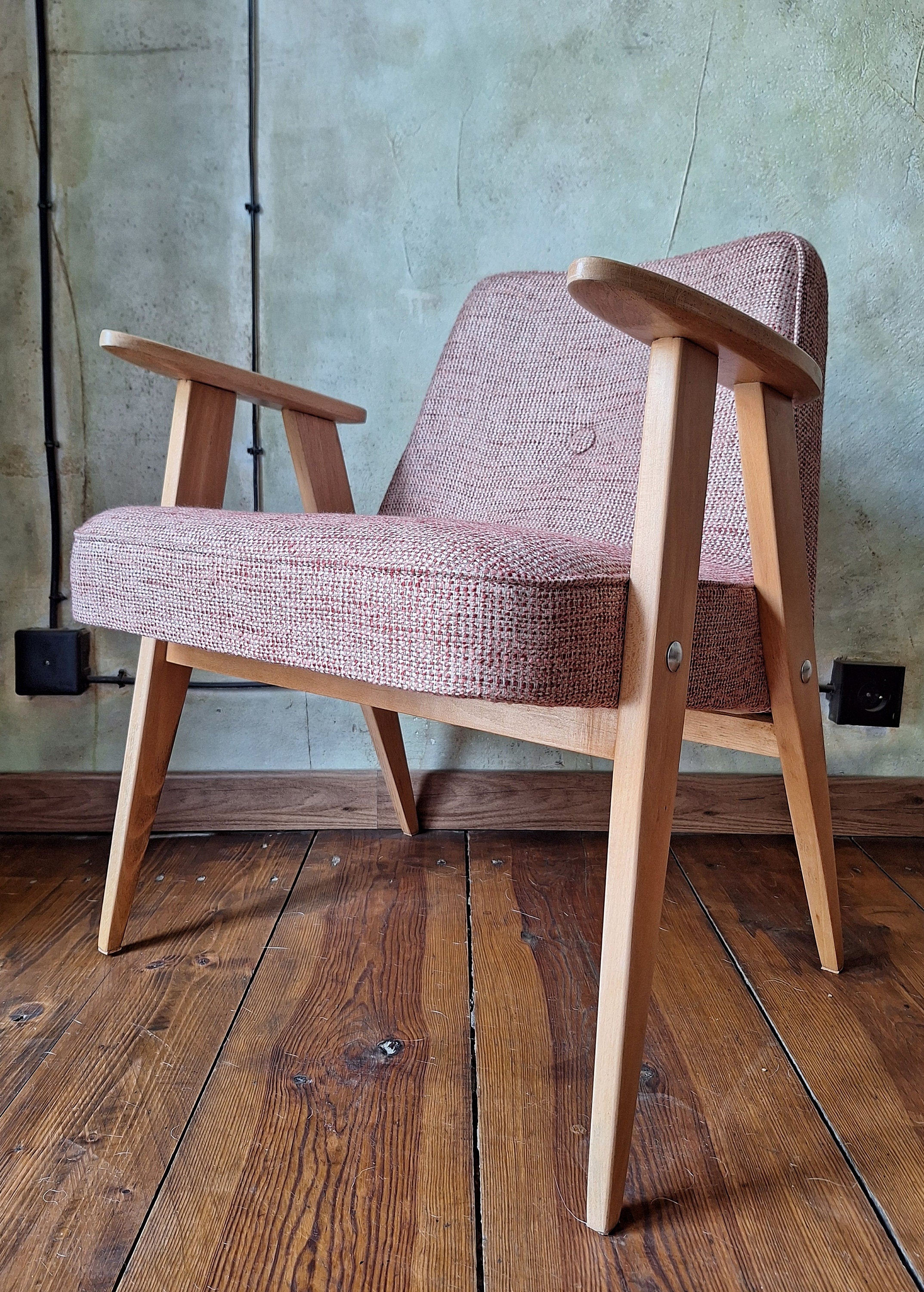 Józef Chierowski Model 366, Restored Mid Century Modern Armchair, Vintage 1960s Polish Design Lounge Chair