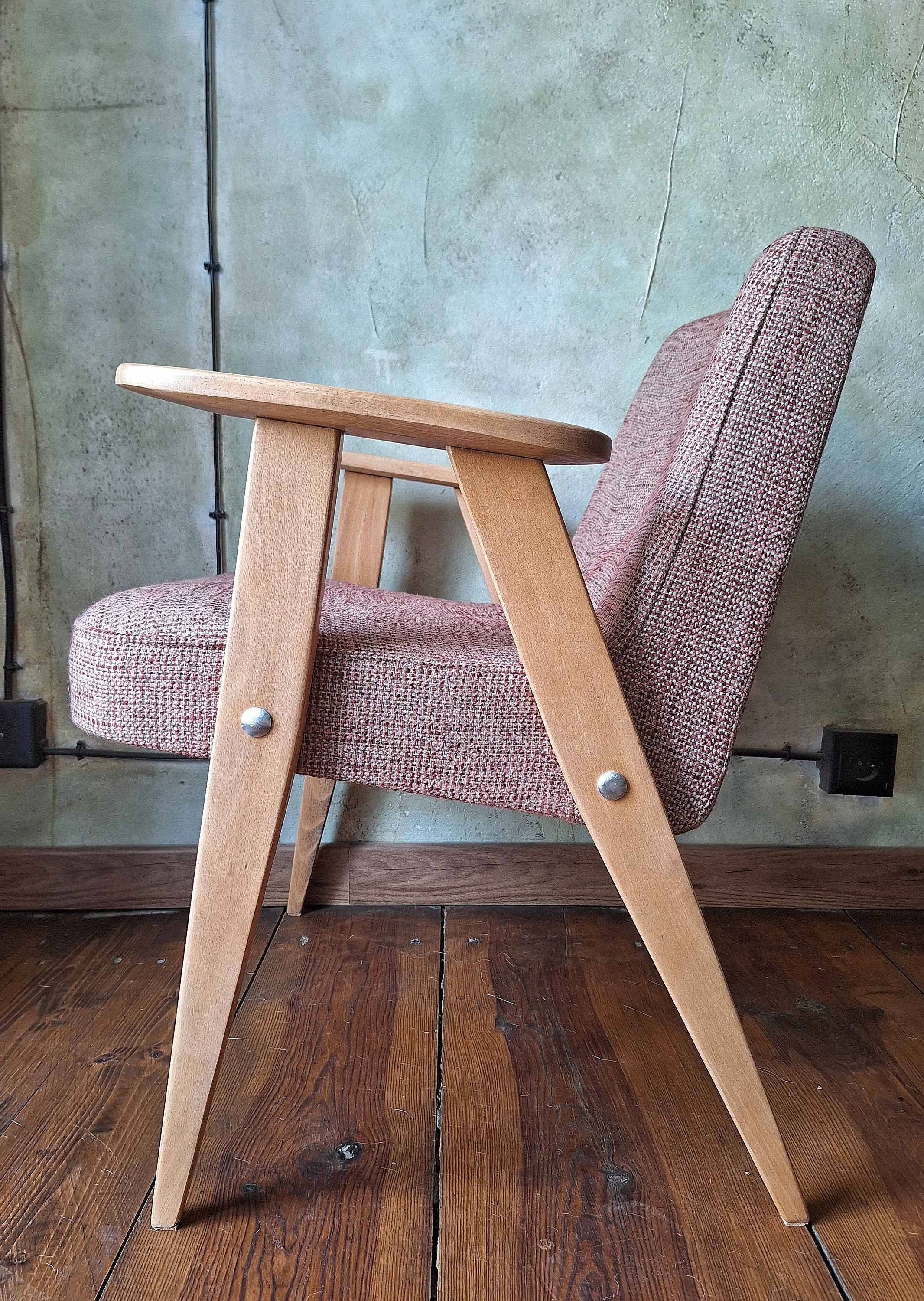 Józef Chierowski Model 366, Restored Mid Century Modern Armchair, Vintage 1960s Polish Design Lounge Chair