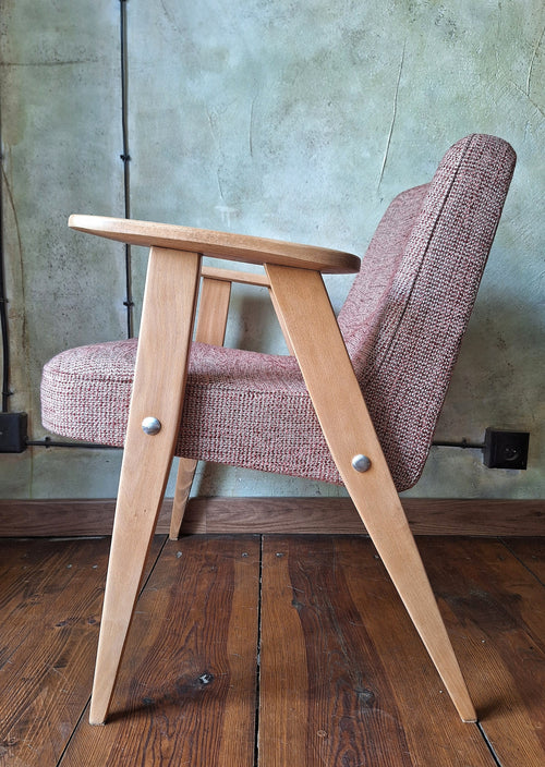 Józef Chierowski Model 366, Restored Mid Century Modern Armchair, Vintage 1960s Polish Design Lounge Chair