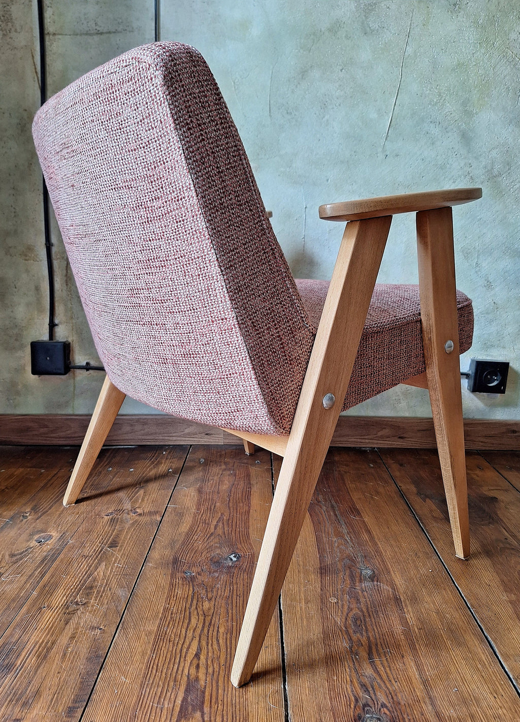 Józef Chierowski Model 366, Restored Mid Century Modern Armchair, Vintage 1960s Polish Design Lounge Chair