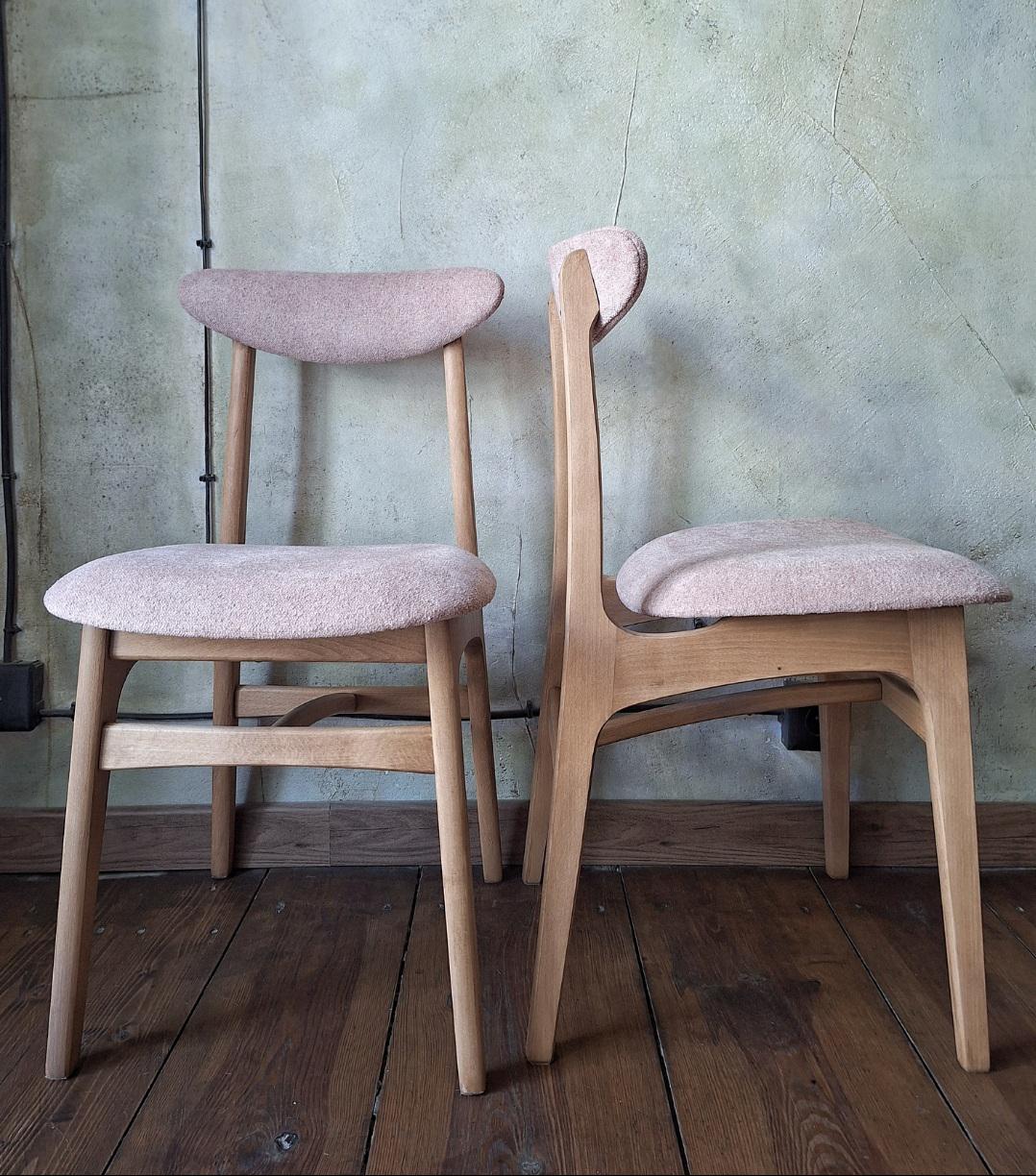 Mid Century Modern Wooden Dining Chair Type 200-190 by R. Hałas – Vintage 1960s 1970s Polish Design