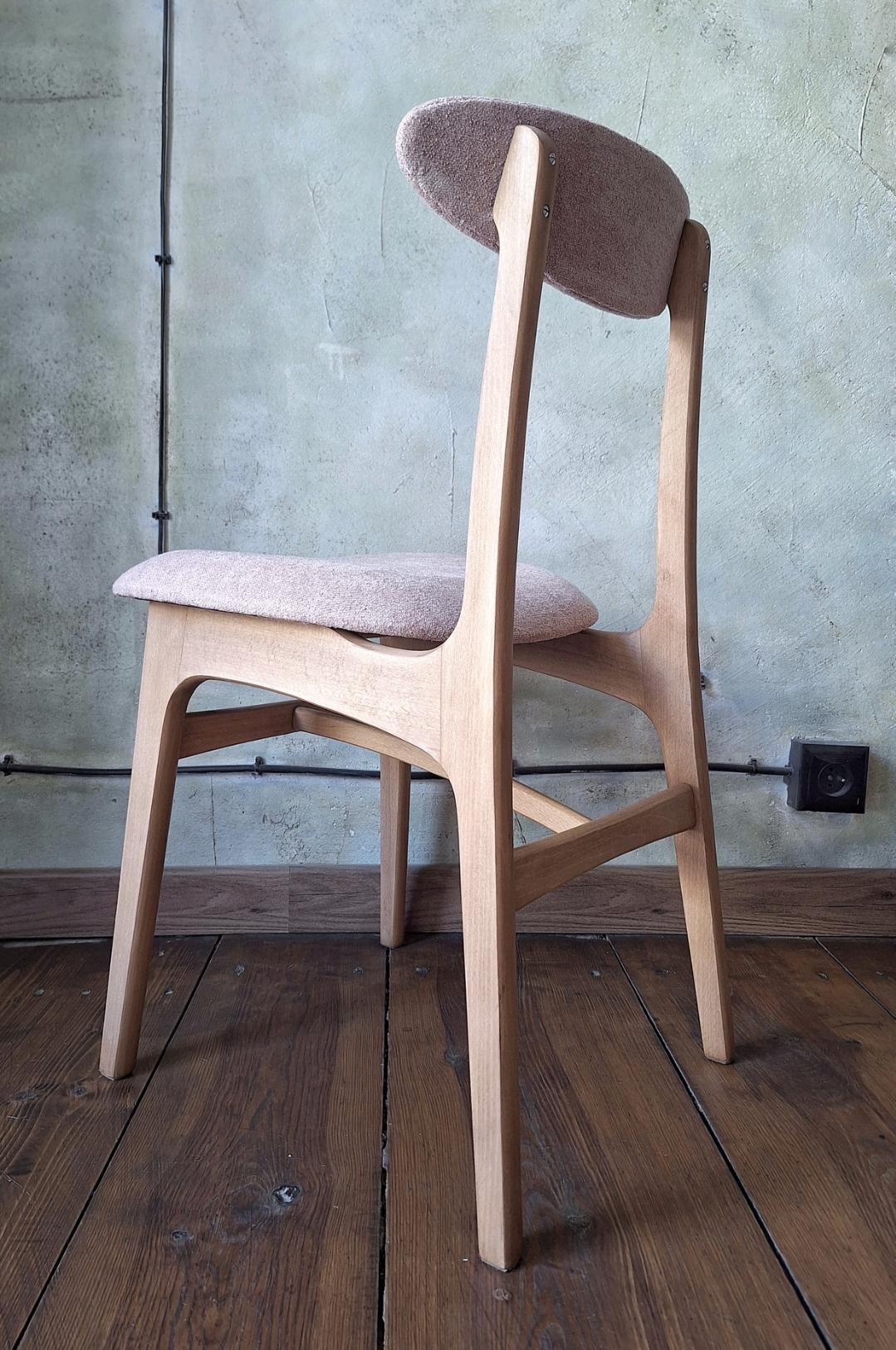 Mid Century Modern Wooden Dining Chair Type 200-190 by R. Hałas – Vintage 1960s 1970s Polish Design