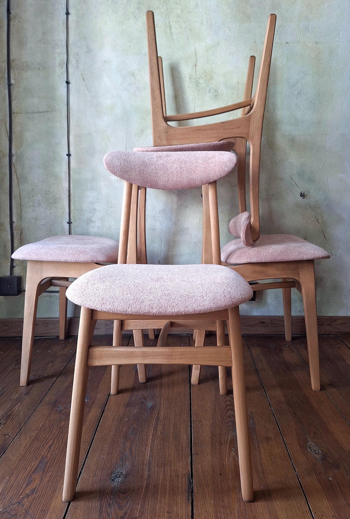 Mid Century Modern Wooden Dining Chair Type 200-190 by R. Hałas – Vintage 1960s 1970s Polish Design
