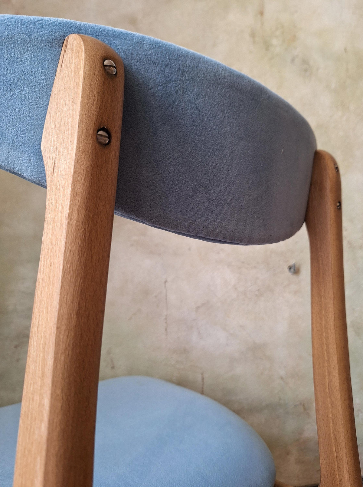 Vintage Dining Chair Type 200-190 by R. Hałas, Mid Century Modern Polish Design, Wooden Chair, 1960s 1970s