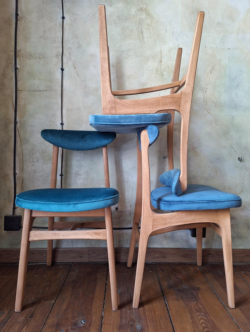 Mid Century Polish Dining Chair Type 200-190 by R. Hałas 1960s 1970s