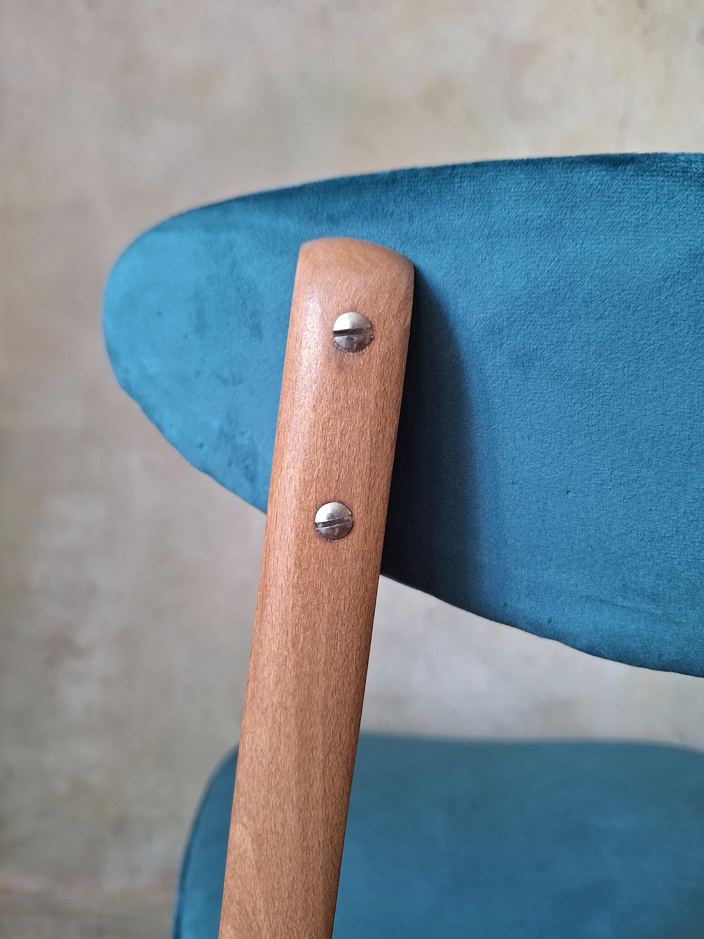 Mid Century Polish Dining Chair Type 200-190 by R. Hałas 1960s 1970s