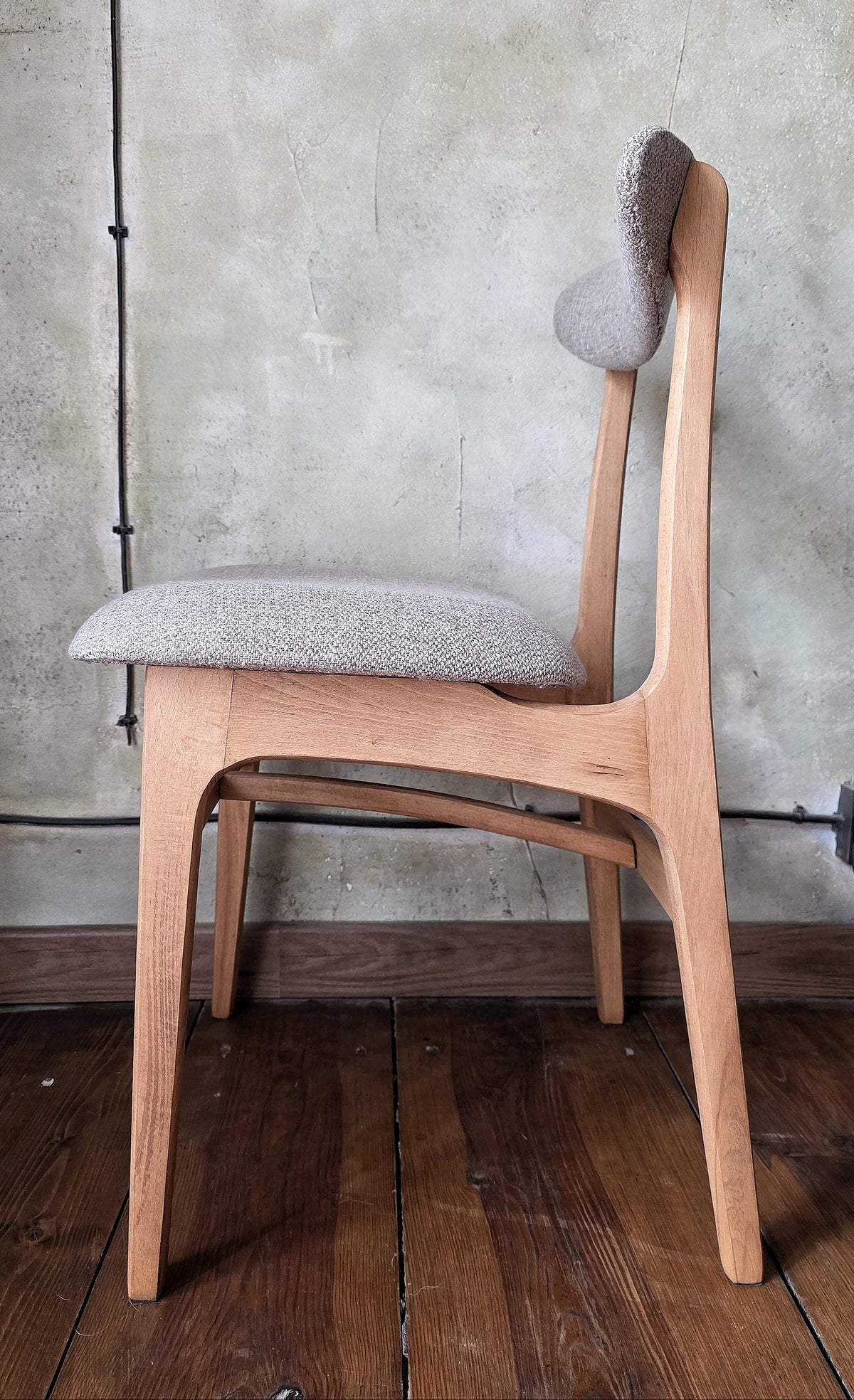 Vintage Dining Chair Type 200-190 by R. Hałas, Mid Century Modern Polish Design, Wooden Chair, 1960s 1970s