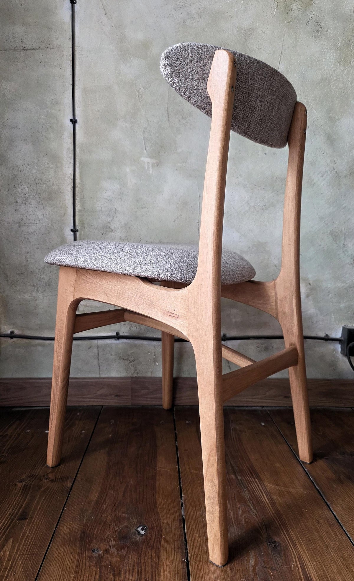 Vintage Dining Chair Type 200-190 by R. Hałas, Mid Century Modern Polish Design, Wooden Chair, 1960s 1970s