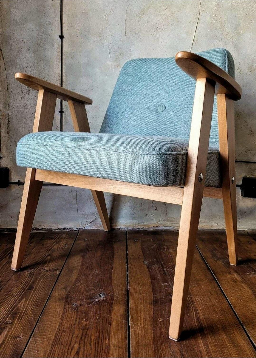 Józef Chierowski Model 366, Restored Mid Century Modern Armchair, Vintage 1960s Polish Design Lounge Chair