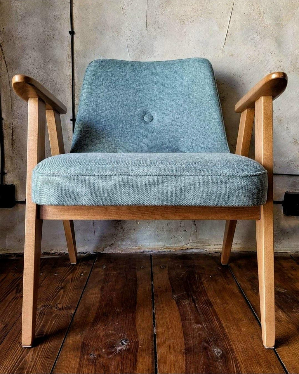 Józef Chierowski Model 366, Restored Mid Century Modern Armchair, Vintage 1960s Polish Design Lounge Chair