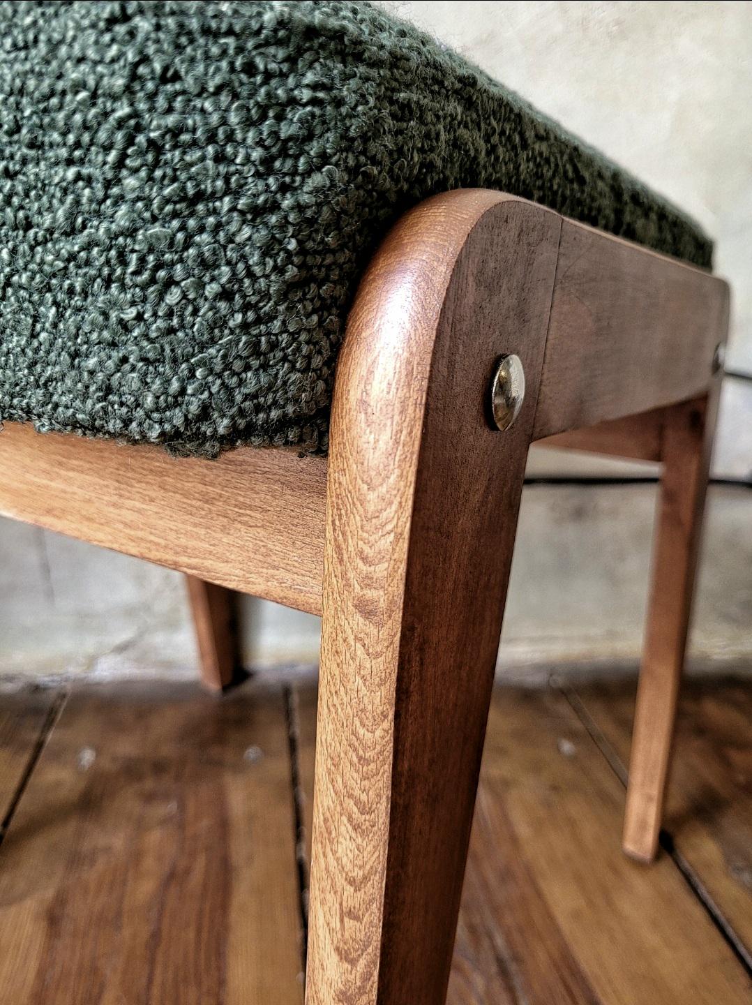 Fotel Chierowski 366 z podnóżkiem PRL Design Vintage polish armchair with footrest mid century