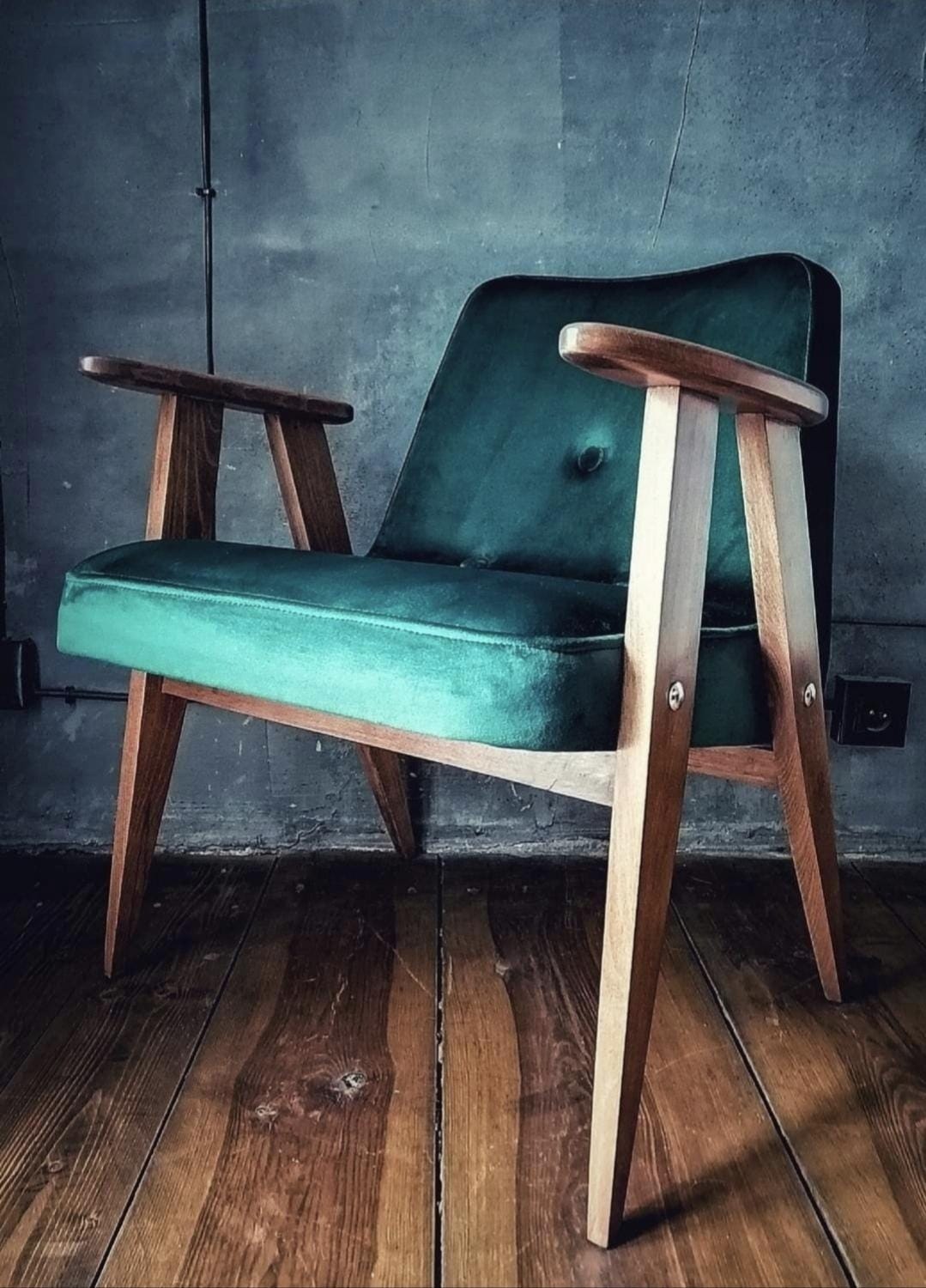 Józef Chierowski Model 366, Restored Mid Century Modern Armchair, Vintage 1960s Polish Design Lounge Chair