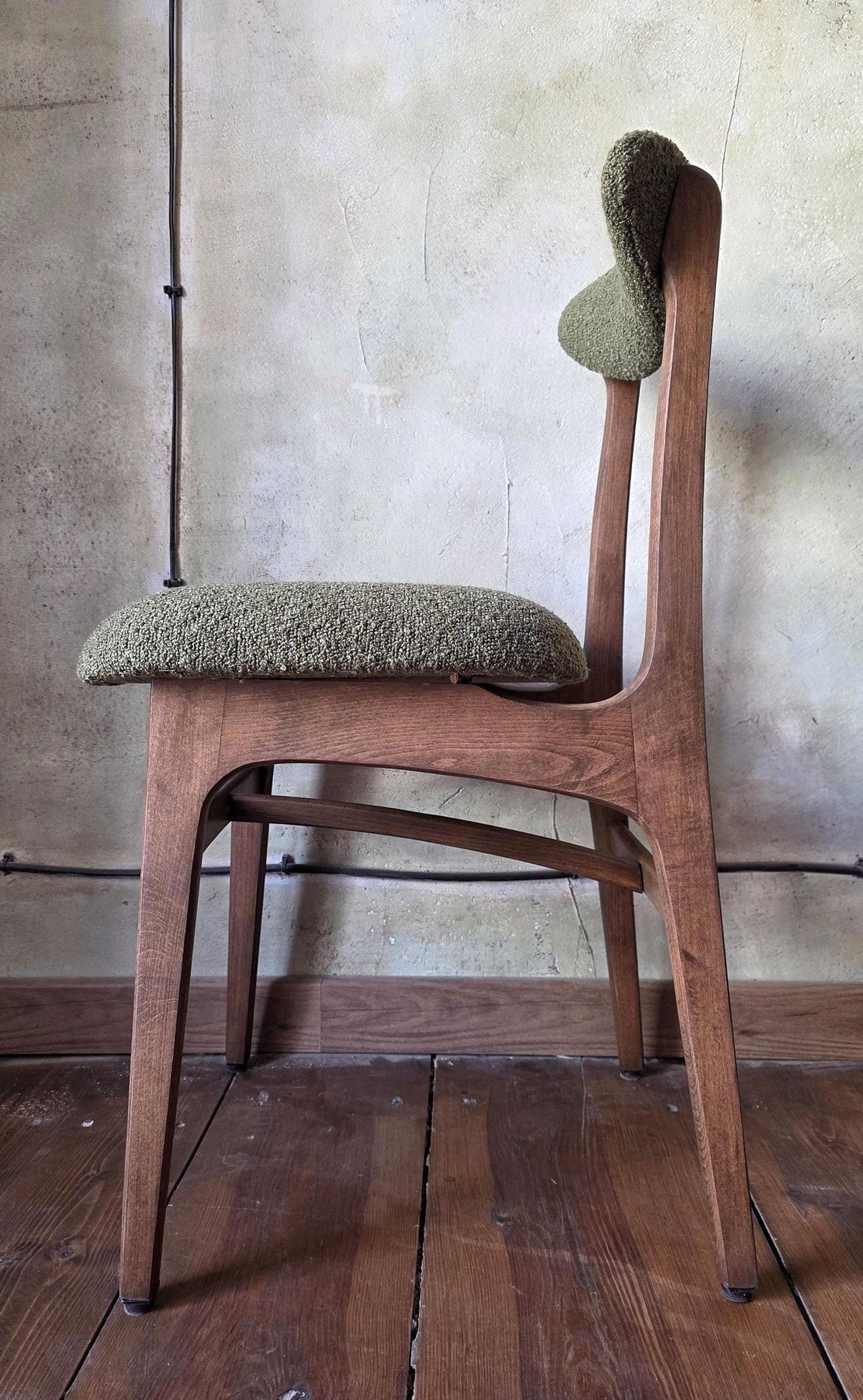 Vintage Dining Chair Type 200-190 by R. Hałas, Mid Century Modern Polish Design, Wooden Chair, 1960s 1970s