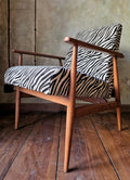 Fotel Lisek 300-190 PRL Design Vintage polish armchair mid century Zebra