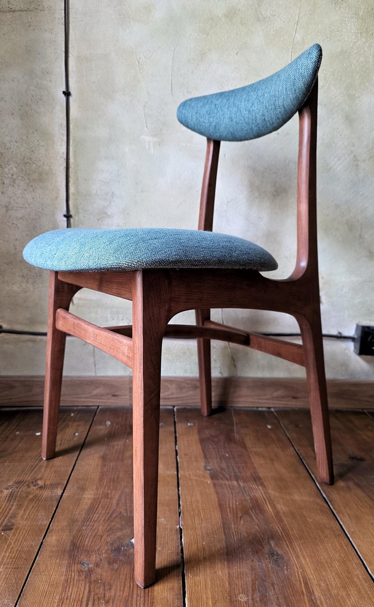 Vintage dining chair type 200-190 by R.Hałas, Polish Design, Retro Wooden Chair, 1960s / 1970s