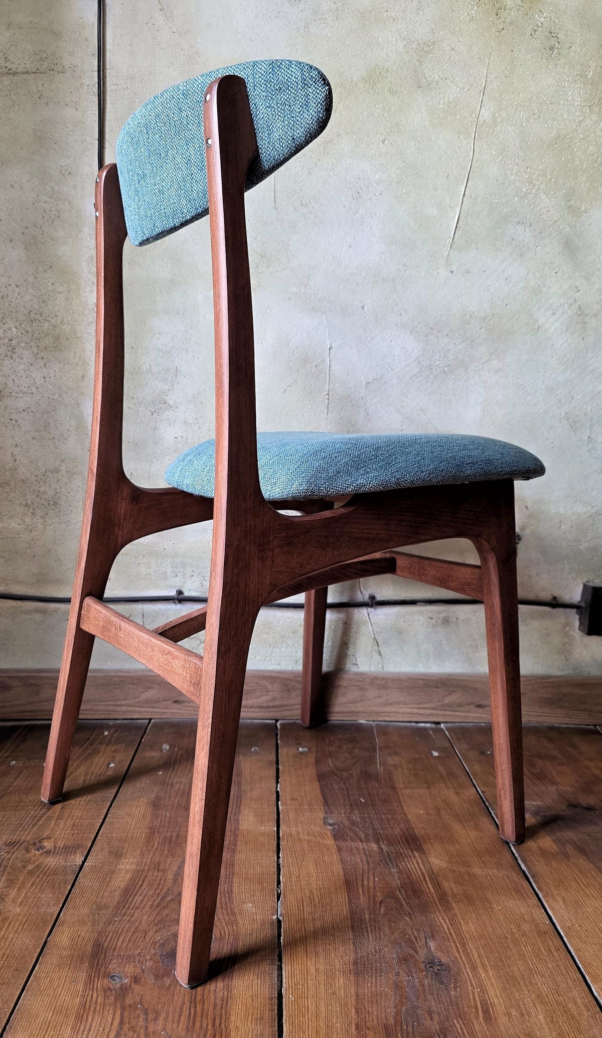 Vintage dining chair type 200-190 by R.Hałas, Polish Design, Retro Wooden Chair, 1960s / 1970s