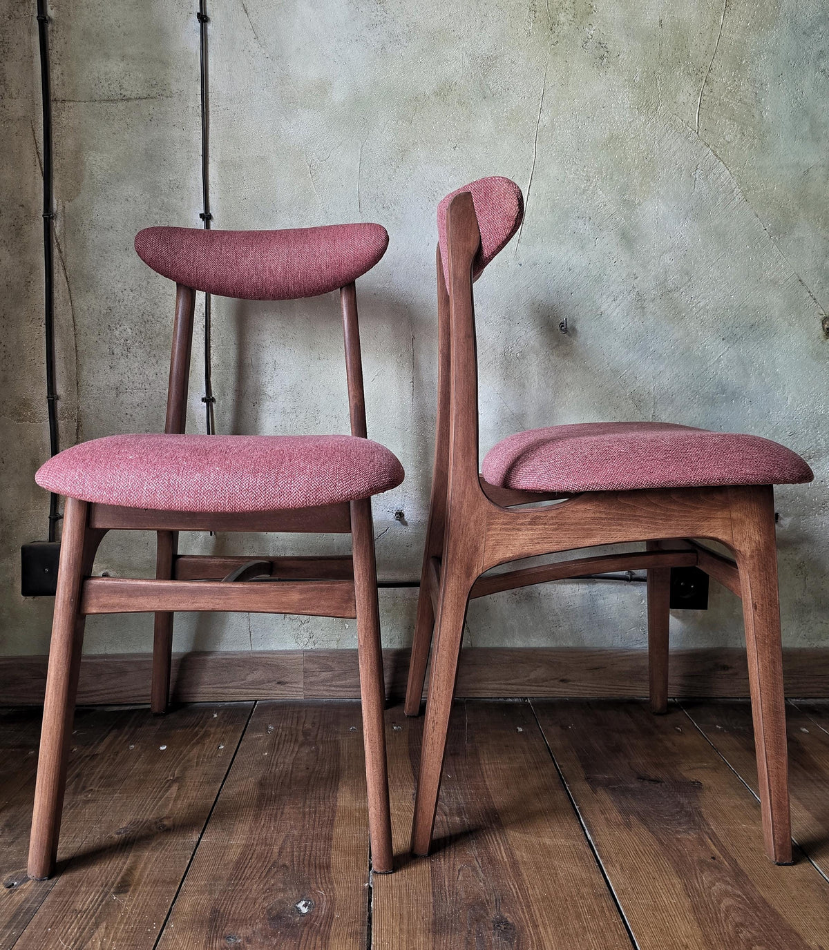 Vintage Dining Chair Type 200-190 by R. Hałas, Mid Century Modern Polish Design, Wooden Chair, 1960s 1970s
