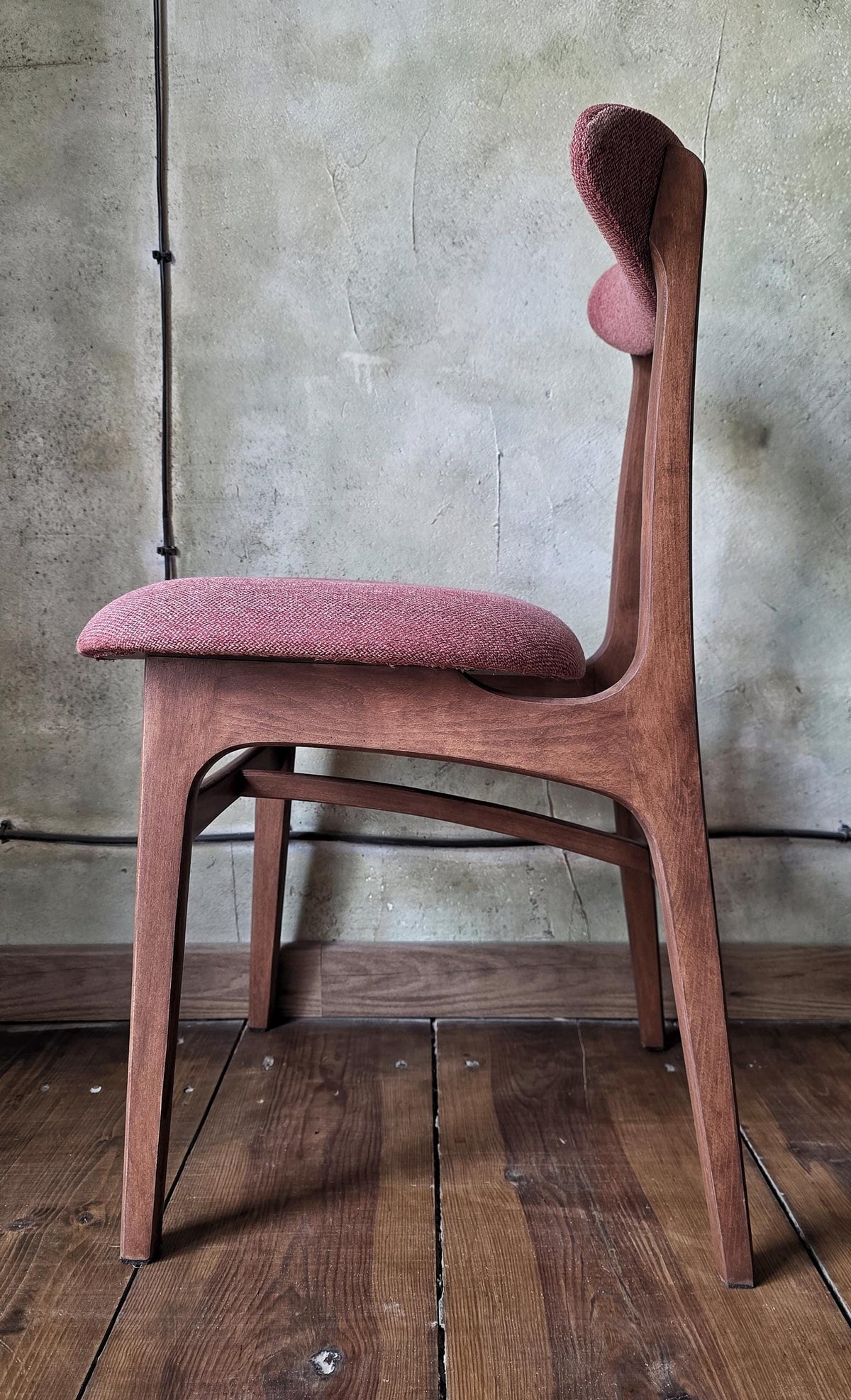 Vintage Dining Chair Type 200-190 by R. Hałas, Mid Century Modern Polish Design, Wooden Chair, 1960s 1970s