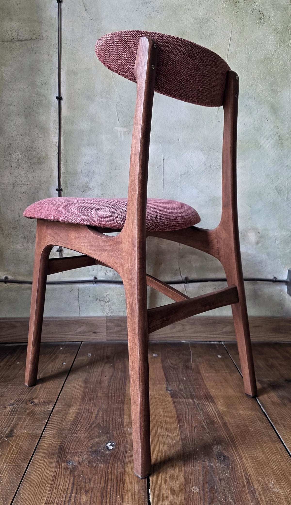 Vintage Dining Chair Type 200-190 by R. Hałas, Mid Century Modern Polish Design, Wooden Chair, 1960s 1970s