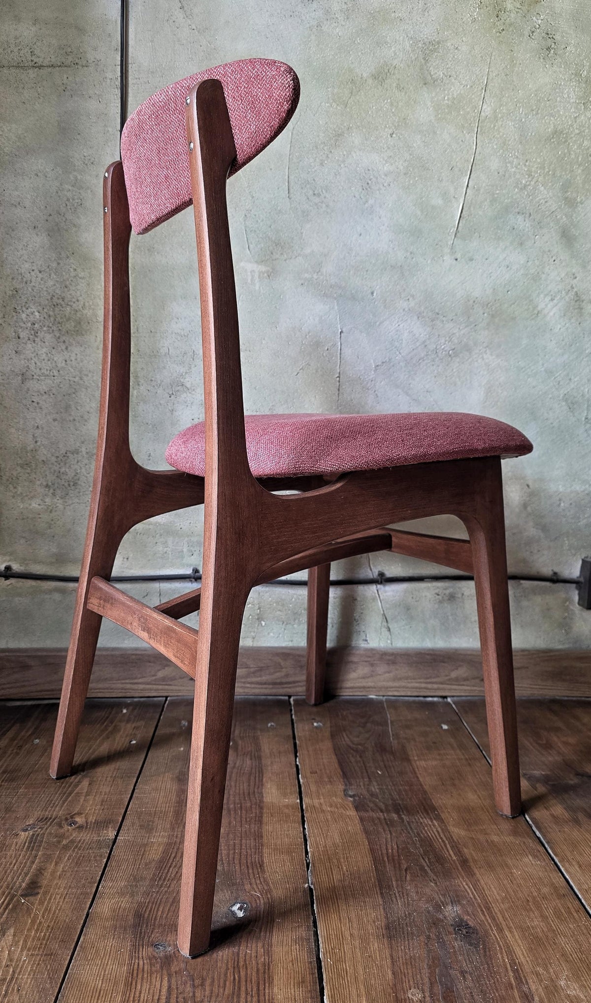 Vintage Dining Chair Type 200-190 by R. Hałas, Mid Century Modern Polish Design, Wooden Chair, 1960s 1970s