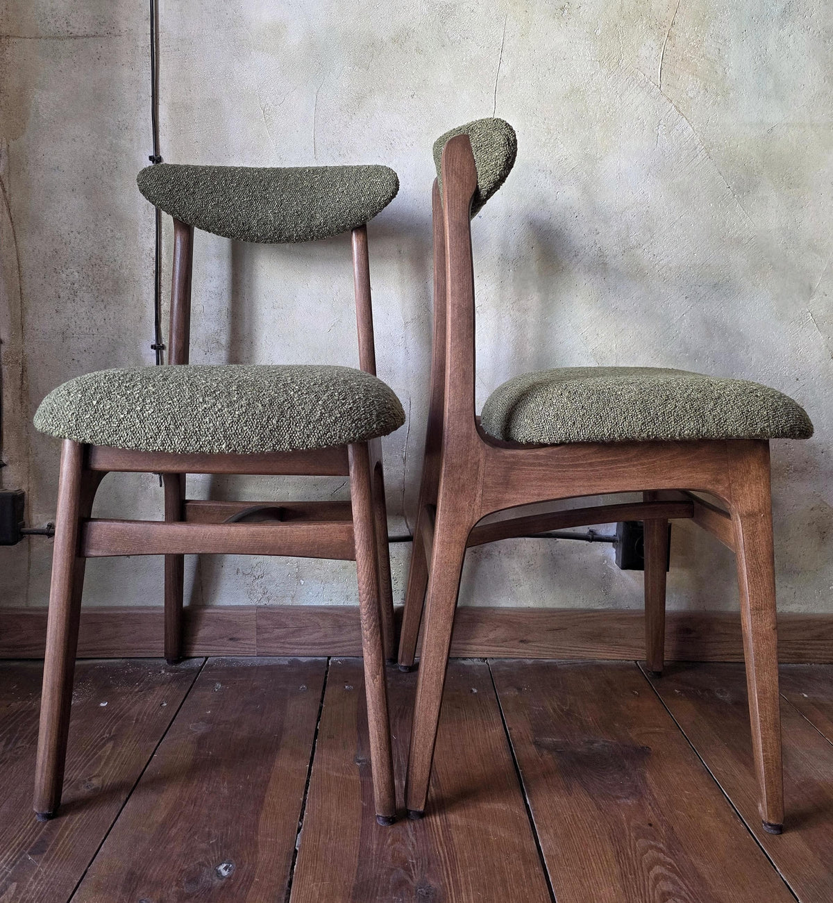 Vintage Dining Chair Type 200-190 by R. Hałas, Mid Century Modern Polish Design, Wooden Chair, 1960s 1970s