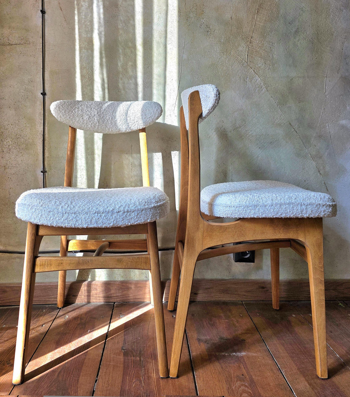 Vintage Dining Chair Type 200-190 by R. Hałas, Mid Century Modern Polish Design, Wooden Chair, 1960s 1970s